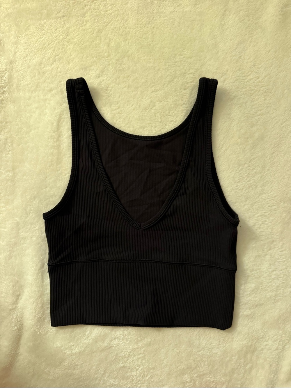 lululemon athletica Black Ribbed V-Neck Crop Bralette